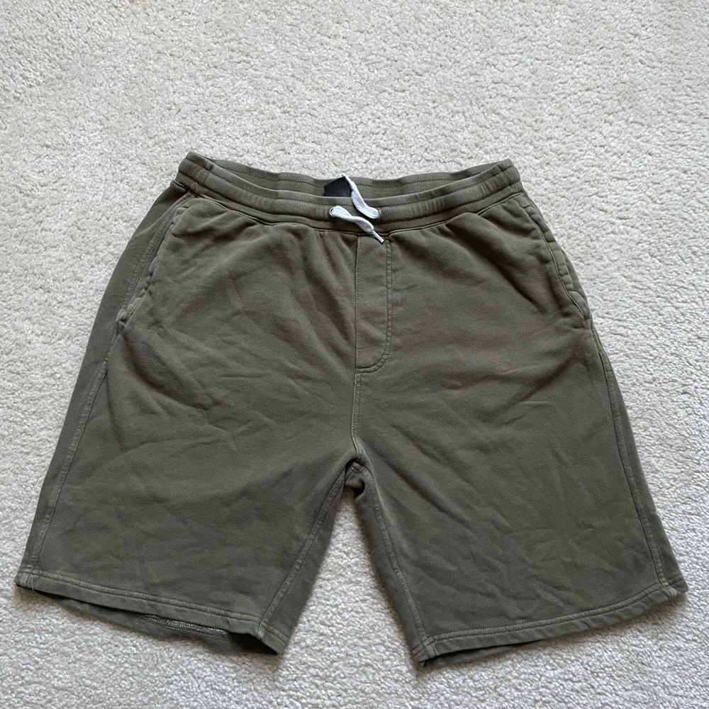 Olive Green Mens Sweat Shorts